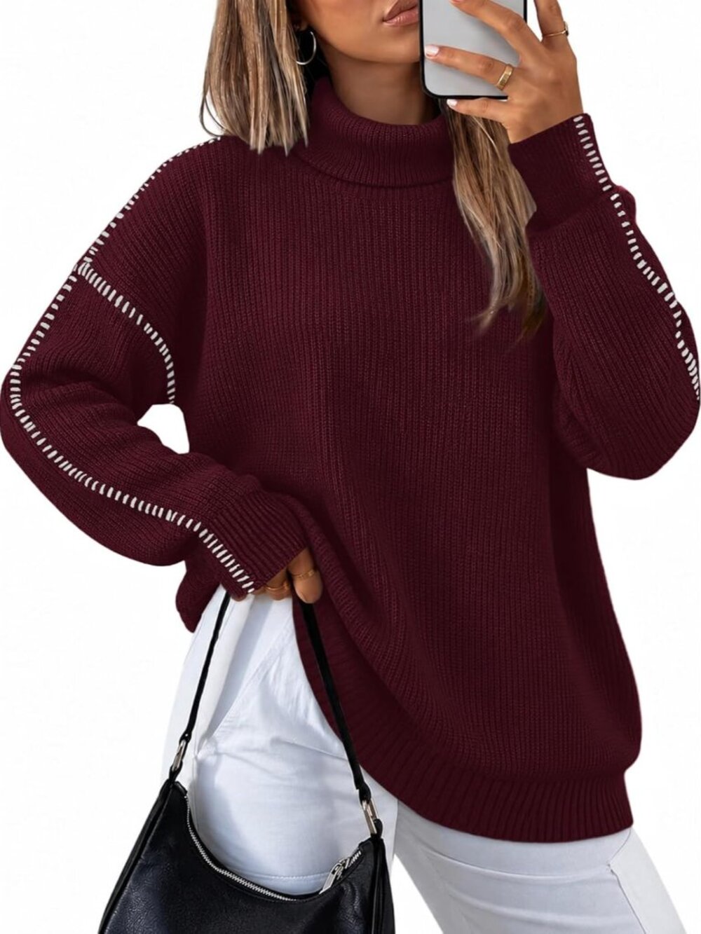 Women's Oversized Chunky Turtleneck Sweater for Fall & Winter 2026